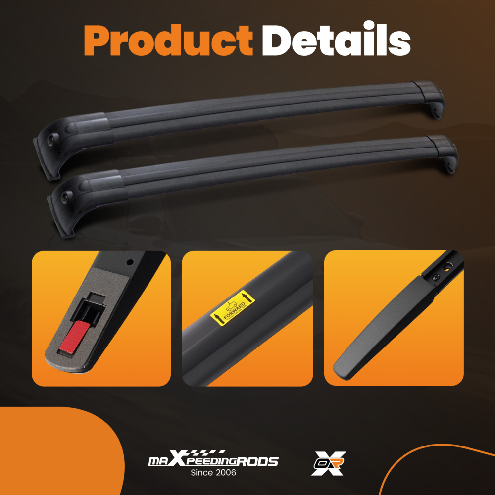 Roof Rails Rack Cross Bars Kit compatible for Range Rover Sport L320 2005-2013 Black