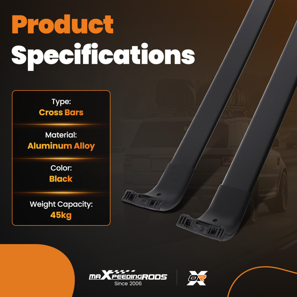 Aluminium Black Roof Bars compatible for Range Rover Sport L320 2005-2013 Luggage