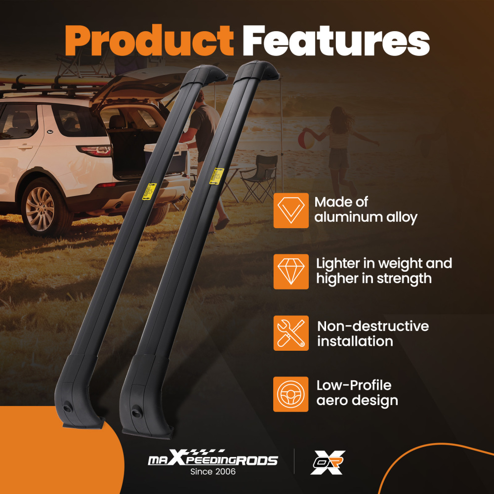 Aluminium Black Roof Bars compatible for Range Rover Sport L320 2005-2013 Luggage