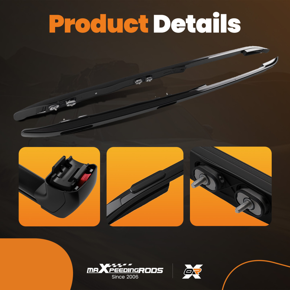 Black Roof Luggage Rail compatible for Land Rover Discovery 5 L462 2017-2025 Cross Bar
