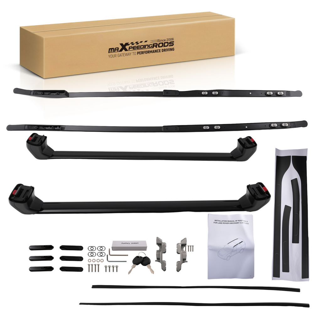 Black Roof Luggage Rail compatible for Land Rover Discovery 5 L462 2017-2025 Cross Bar