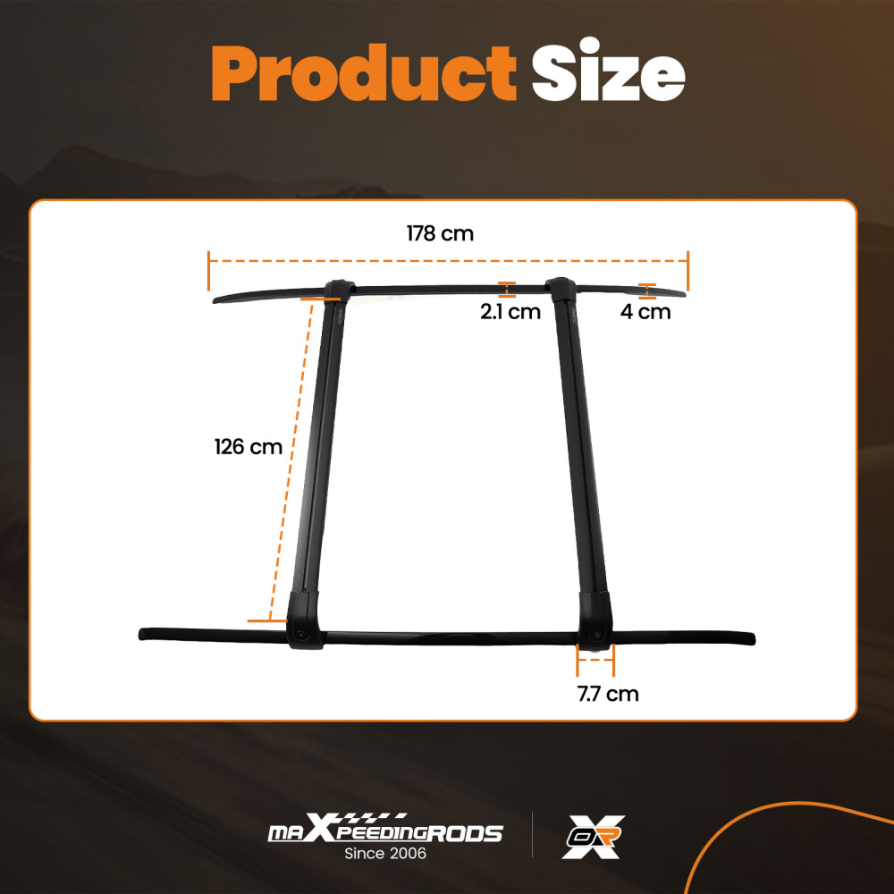 Black Roof Bar Rail Carrier compatible for Range Rover Sport L494 MK2 2013-2022 Aluminium