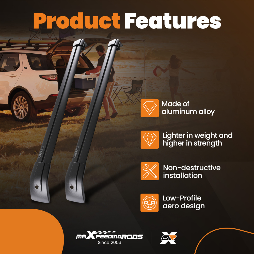 Black Roof Bar Rail Carrier compatible for Range Rover Sport L494 MK2 2013-2022 Aluminium