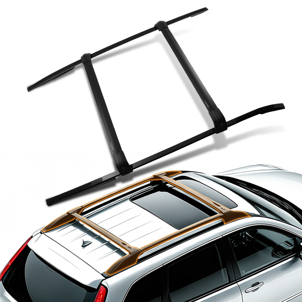 Black Roof Rack Rails Cross Bars compatible for Land Rover Discovery Sport L550 15-23