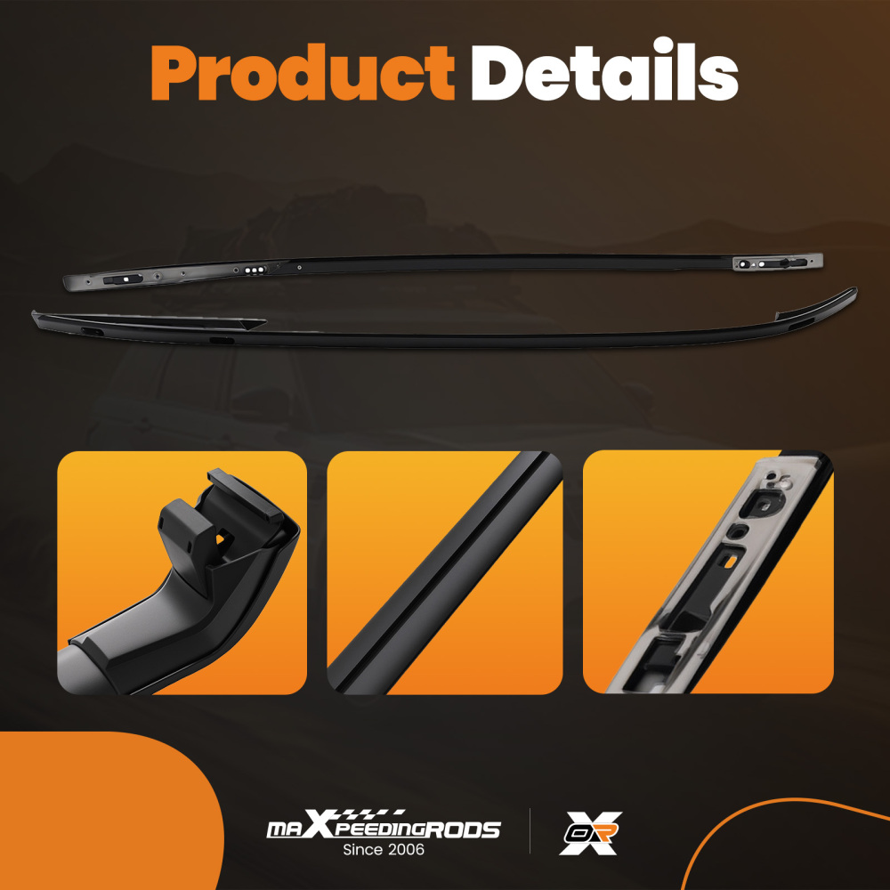 Black Roof Rack Rails Cross Bars compatible for Land Rover Discovery Sport L550 15-23