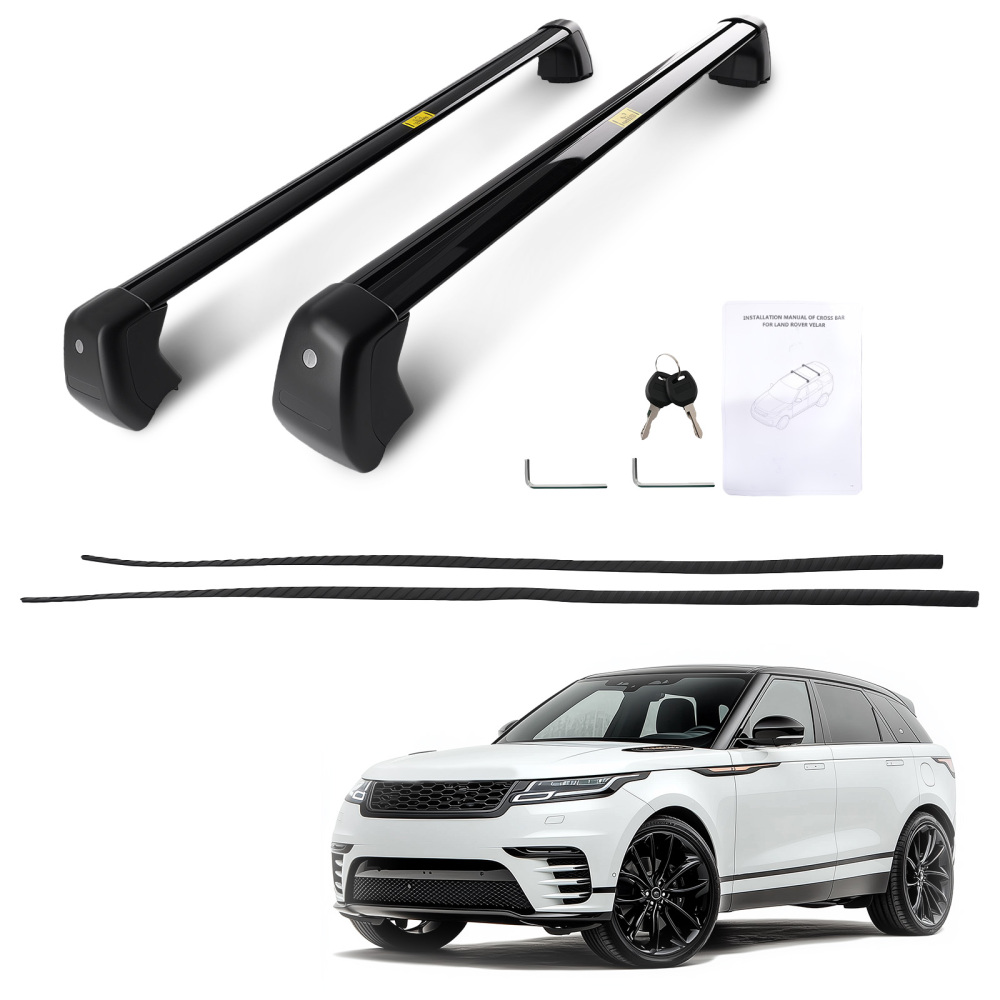 Aluminium Black Roof Rack compatible for Jaguar F-Pace X761 2015-2023 Cross Bar 45KG