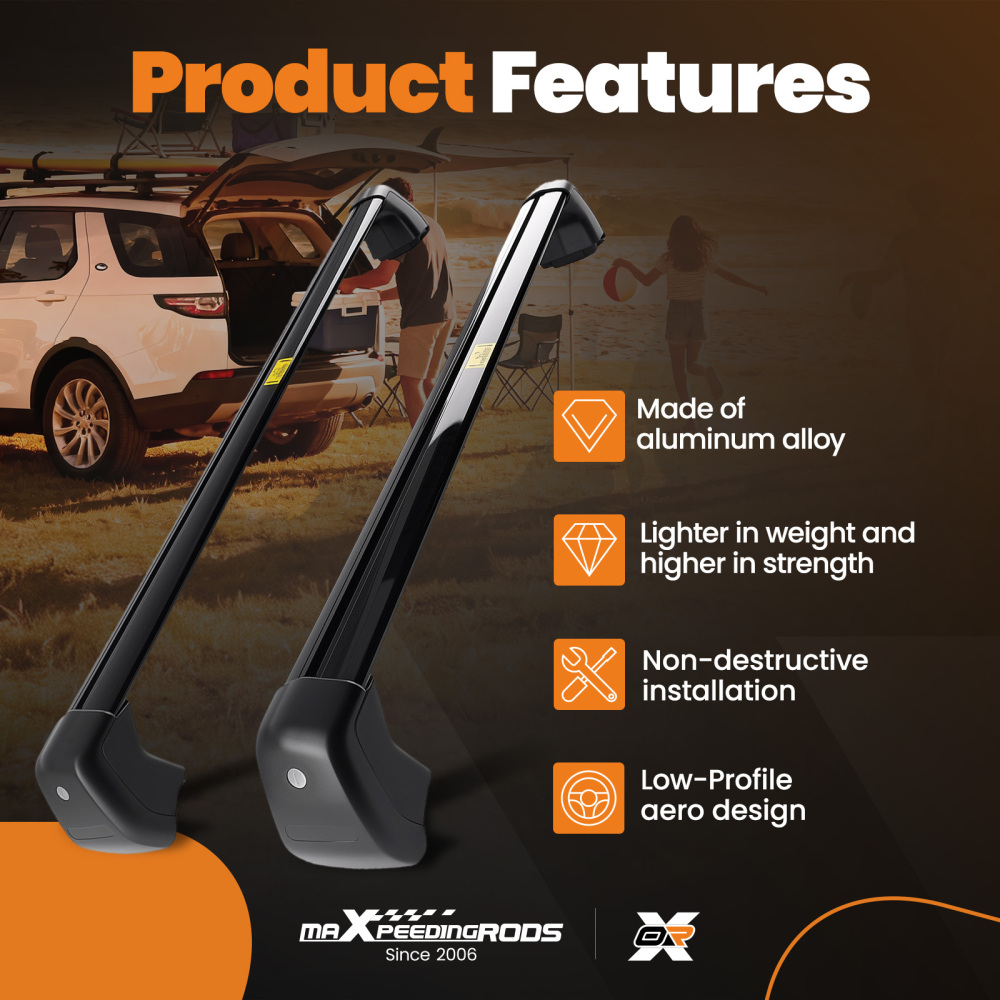 Aluminium Black Roof Rack compatible for Jaguar F-Pace X761 2015-2023 Cross Bar 45KG