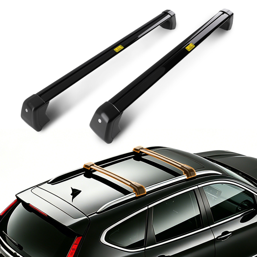 Black Aluminium Roof Cross Bars Pair Storage compatible for Land Rover Defender 90 L663 20+