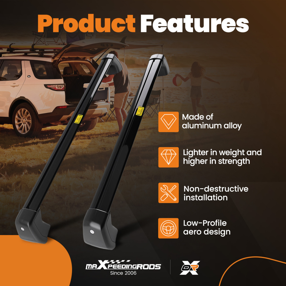 Black Aluminium Roof Cross Bars Pair Storage compatible for Land Rover Defender 90 L663 20+