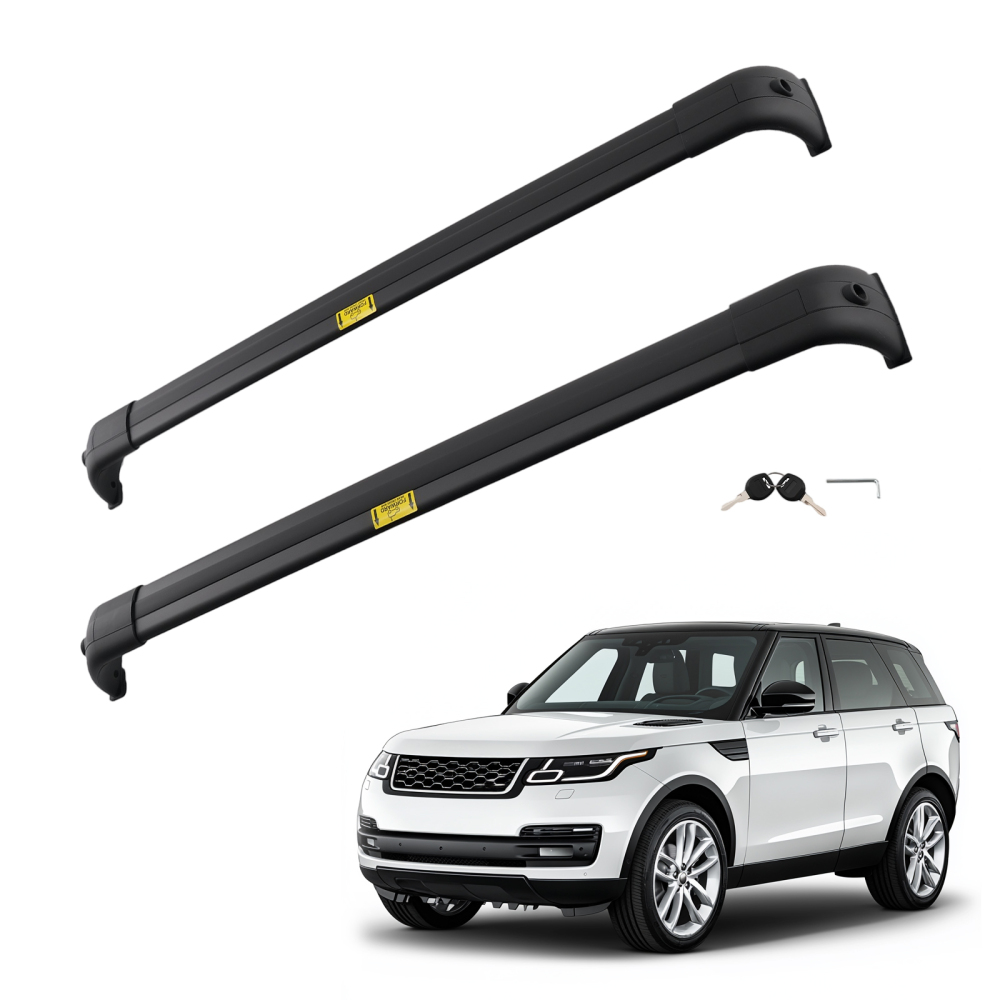 Aluminium Extended Roof Rail Bars Black compatible for Land Rover Discovery 34 2004-2018