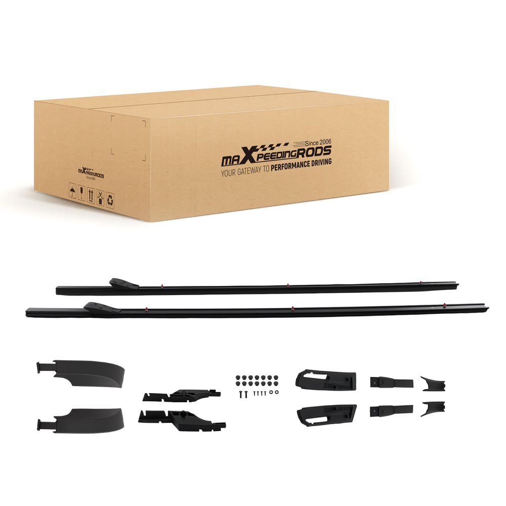 Black Roof Luggage Carrier Rails compatible for Land Rover Discovery 3 4 2004-2018