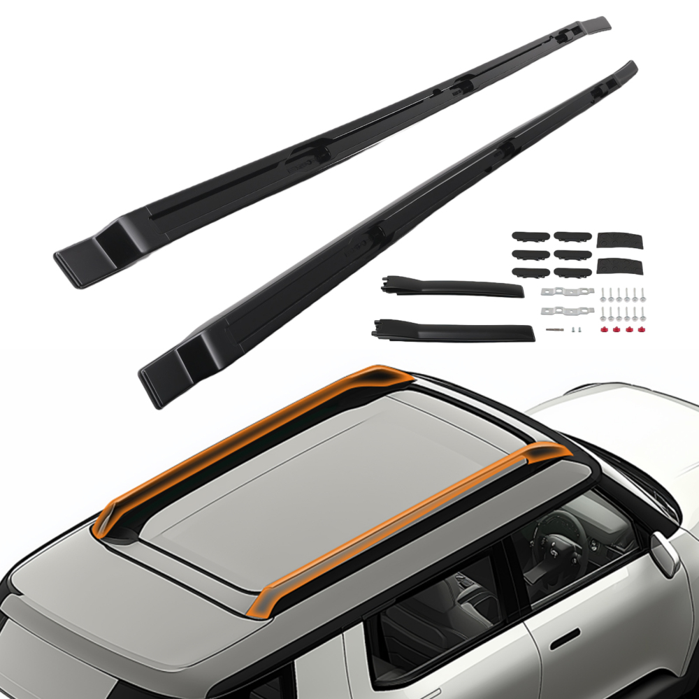 Black Roof Rail compatible for Land Rover Defender 110 L663 2020-Onwards Aluminium Set