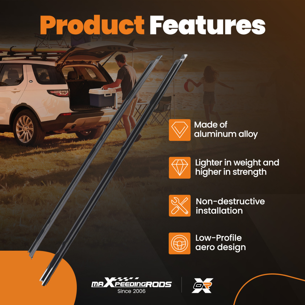 Black Roof Rail compatible for Land Rover Defender 110 L663 2020-Onwards Aluminium Set