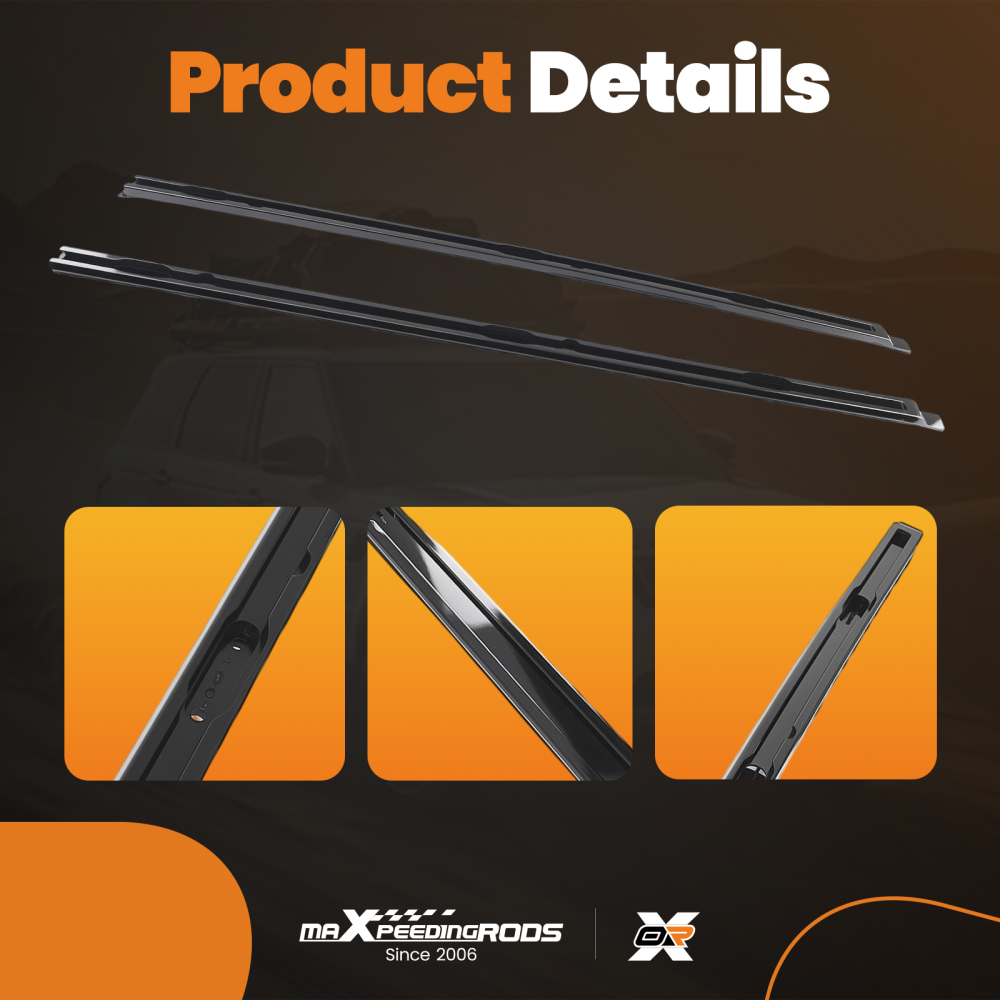 Black Roof Rail compatible for Land Rover Defender 110 L663 2020-Onwards Aluminium Set