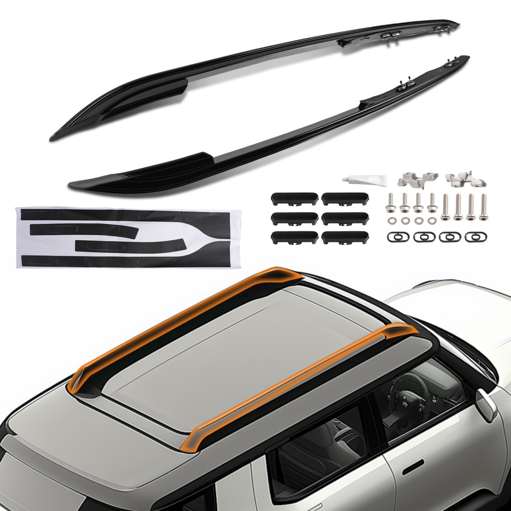 Pair For 2017+ Compatible for Land Rover Discovery 5 L462 Roof Rails Rack Bars Aluminium Black