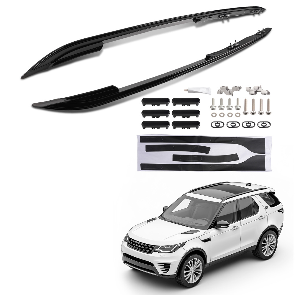 Pair For 2017+ Compatible for Land Rover Discovery 5 L462 Roof Rails Rack Bars Aluminium Black