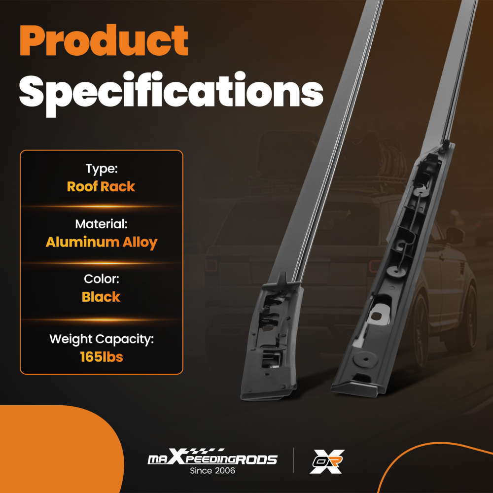 Aluminium Black Roof Rail Bar compatible for Land Rover Discovery Sport L550 2014+