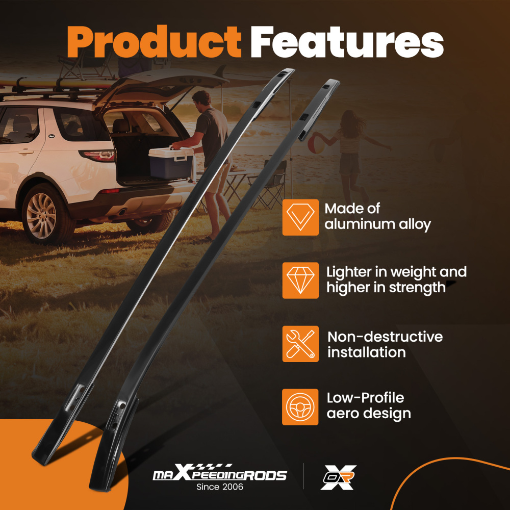 Aluminium Black Roof Rail Bar compatible for Land Rover Discovery Sport L550 2014+
