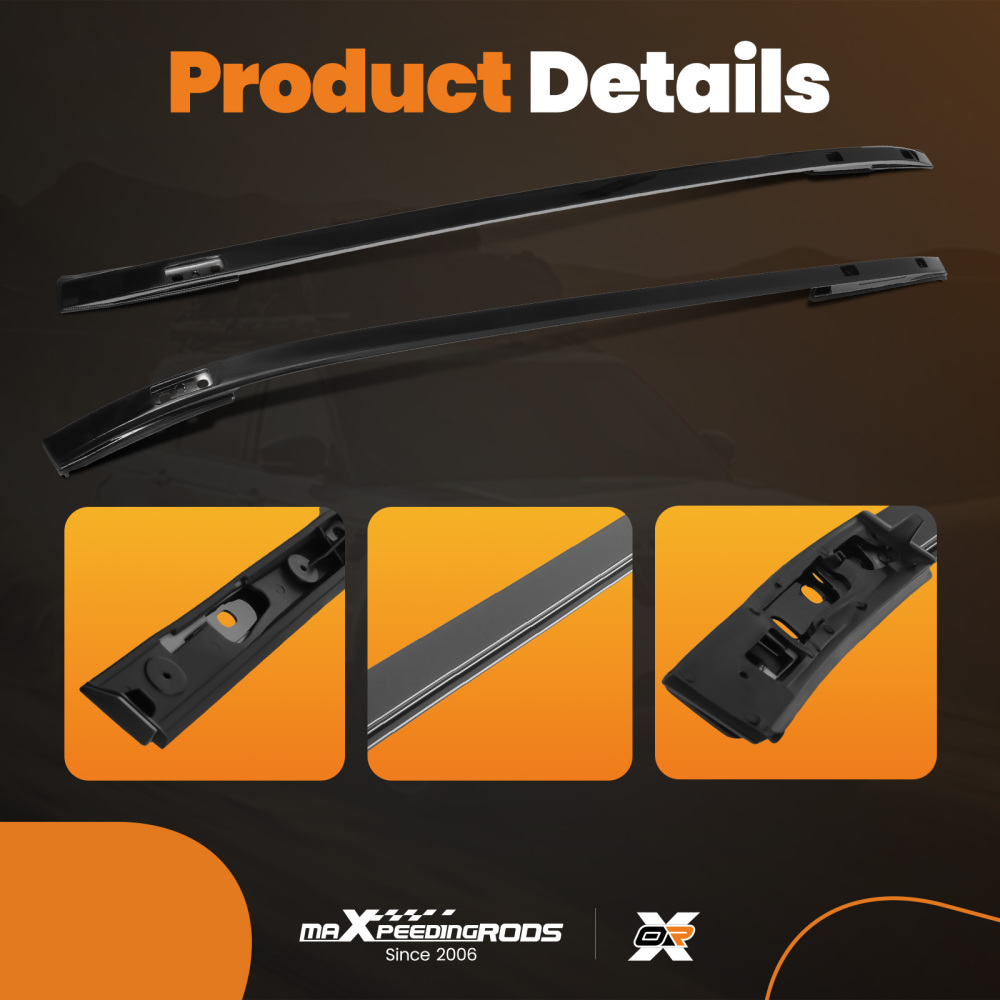 Aluminium Black Roof Rail Bar compatible for Land Rover Discovery Sport L550 2014+