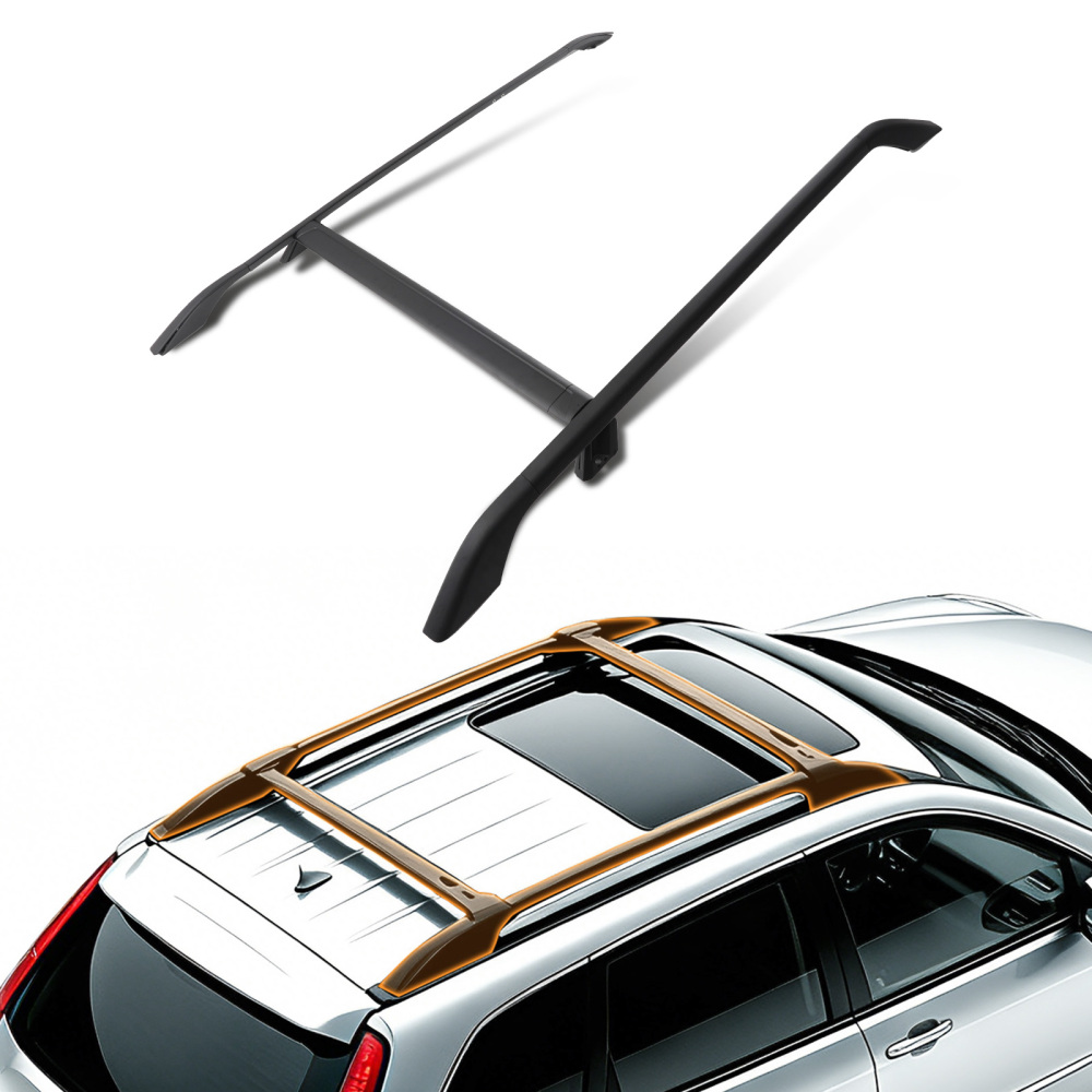 Roof Rack Side Rails Cross Bars Black compatible for Land Rover Freelander 2 2006-2014