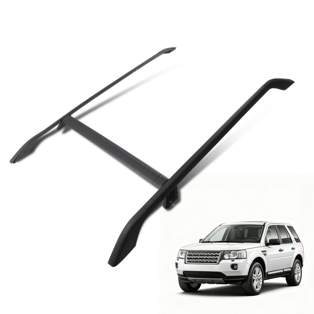 Roof Rack Side Rails Cross Bars Black compatible for Land Rover Freelander 2 2006-2014