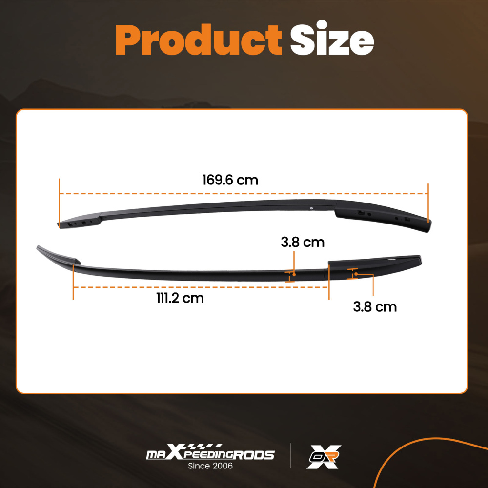 2PCS Roof Rails compatible for Nissan Qashqai 2014-2023 Aluminum Top Rack Bars Black