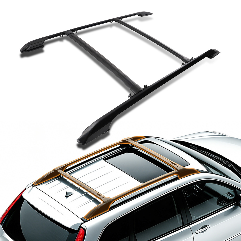 Aluminium Black Roof Rails Rack Cross Bars Set compatible for Toyota RAV4 MK3 2006-2012