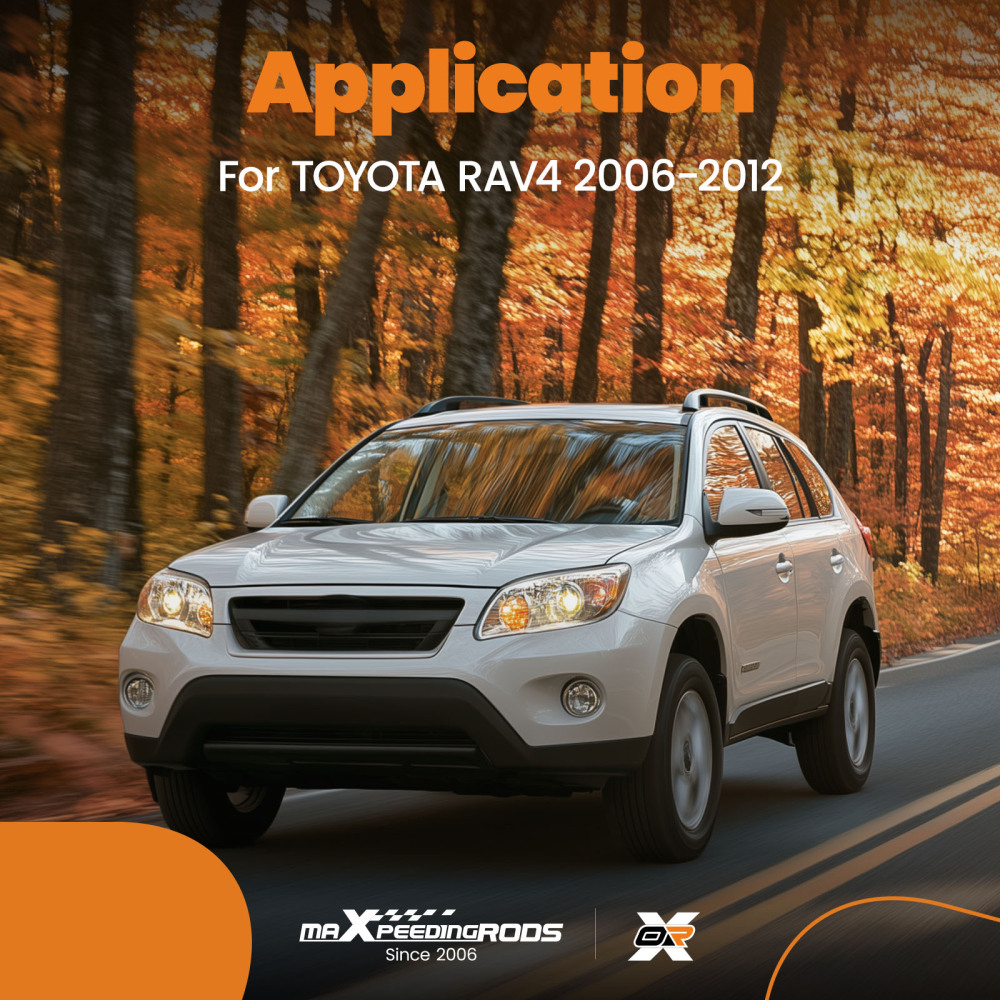 Aluminium Black Roof Rails Rack Cross Bars Set compatible for Toyota RAV4 MK3 2006-2012