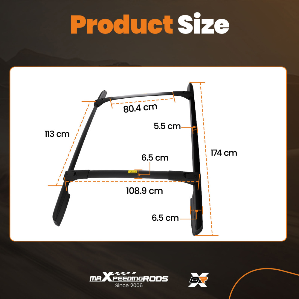 Black Roof Rails Roof RackCrossbars Cross Bars compatible for Toyota RAV4 2012-2019