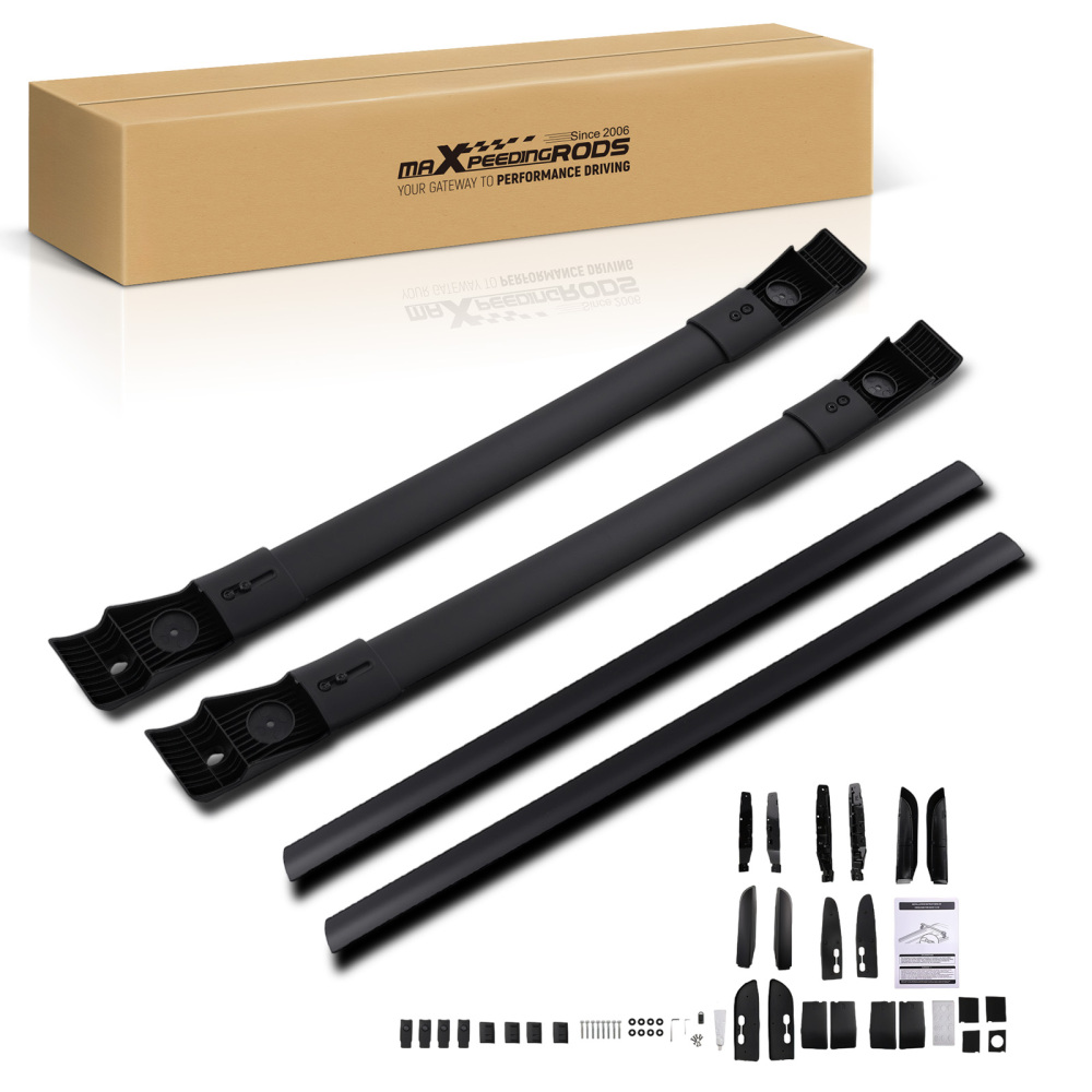 Black Roof Rails Roof RackCrossbars Cross Bars compatible for Toyota RAV4 2012-2019