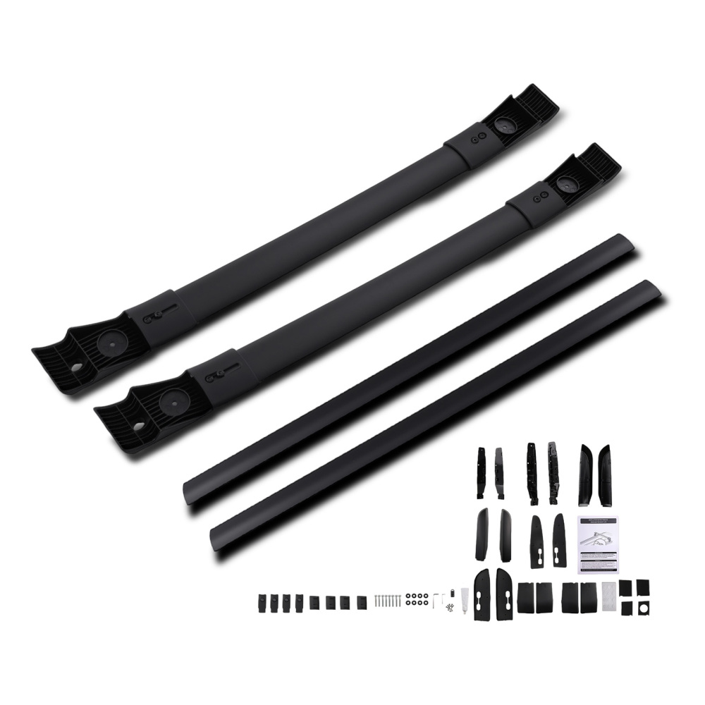 Black Roof Rails Roof RackCrossbars Cross Bars compatible for Toyota RAV4 2012-2019
