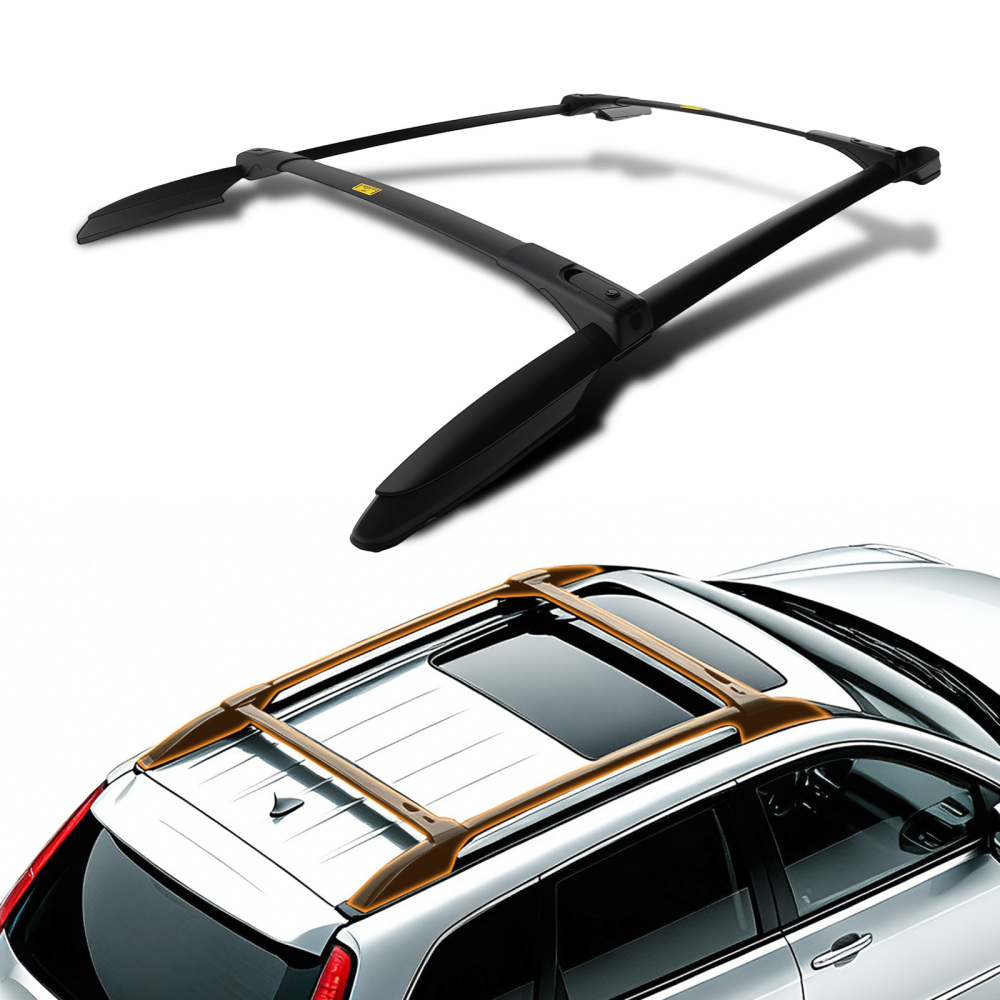 Black Roof Rails Roof RackCrossbars Cross Bars compatible for Toyota RAV4 2012-2019