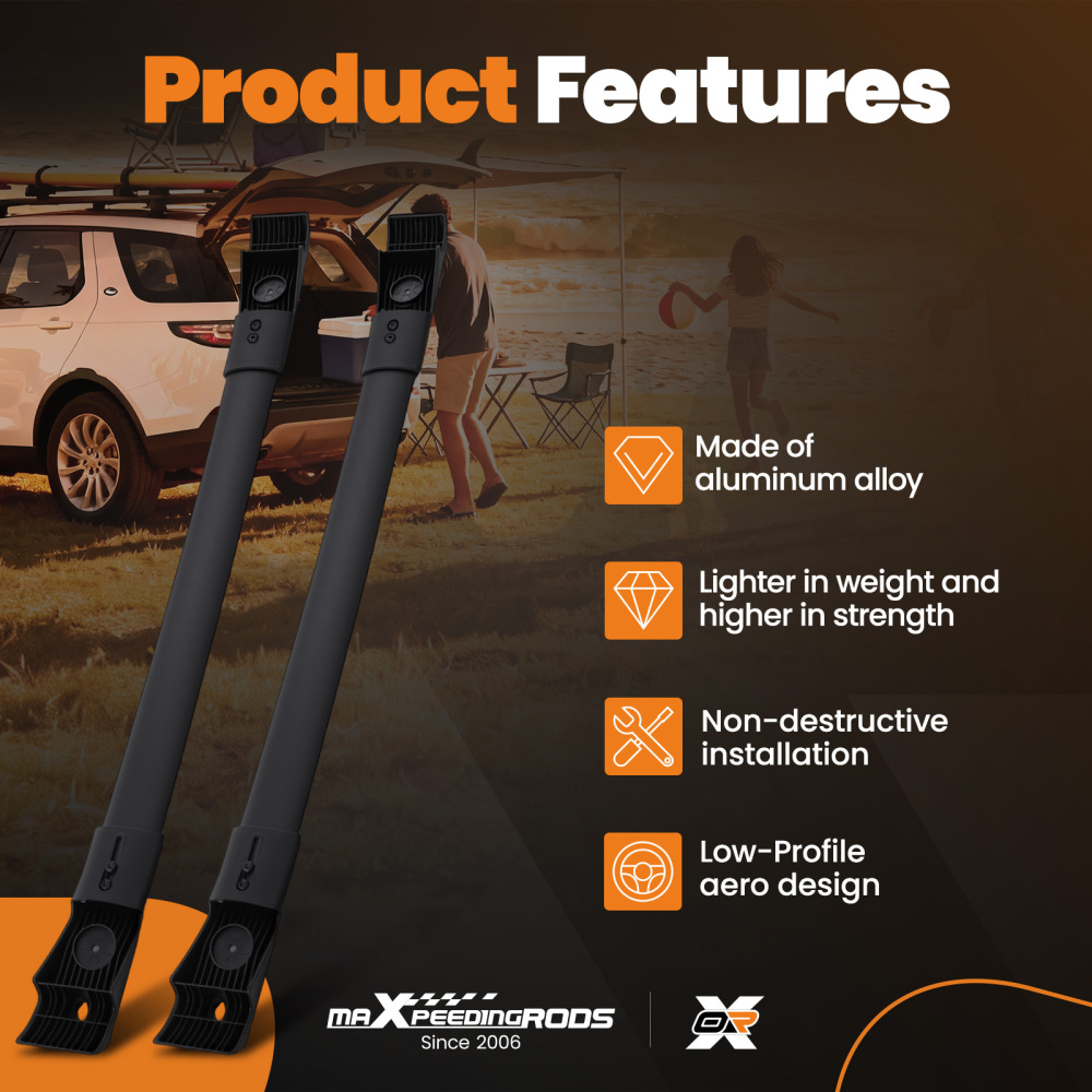Black Roof Rails Roof RackCrossbars Cross Bars compatible for Toyota RAV4 2012-2019