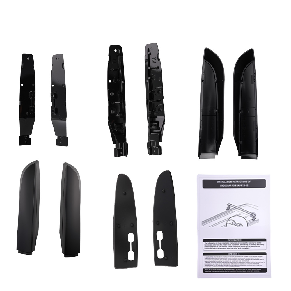 4Pcs Aluminium Black Roof Rails Rack Cross Bars Set compatible for Toyota RAV4 2012-2019