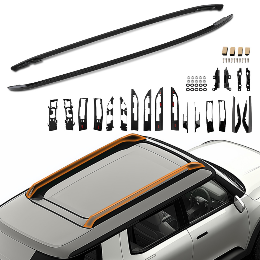 Black Aluminium Roof Rails Rack Bars compatible for Range Rover Evoque 2011+ L538