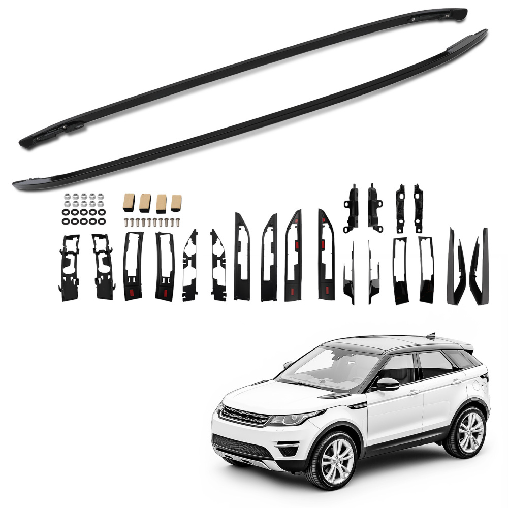 Black Aluminium Roof Rails Rack Bars compatible for Range Rover Evoque 2011+ L538