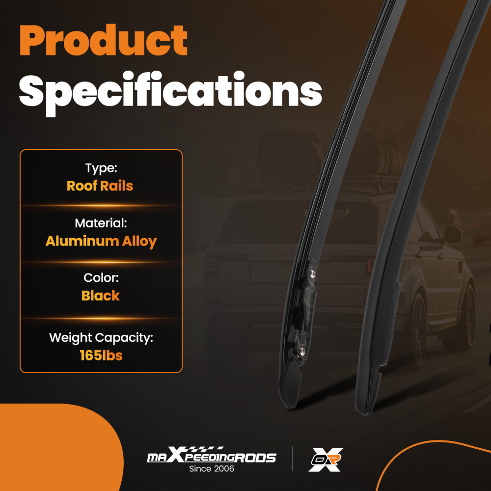 Black Aluminium Roof Rails Rack Bars compatible for Range Rover Evoque 2011+ L538