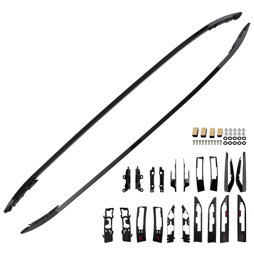 2x Roof Rails compatible for Range Rover Evoque L538 2011 Onwards Black Aluminium