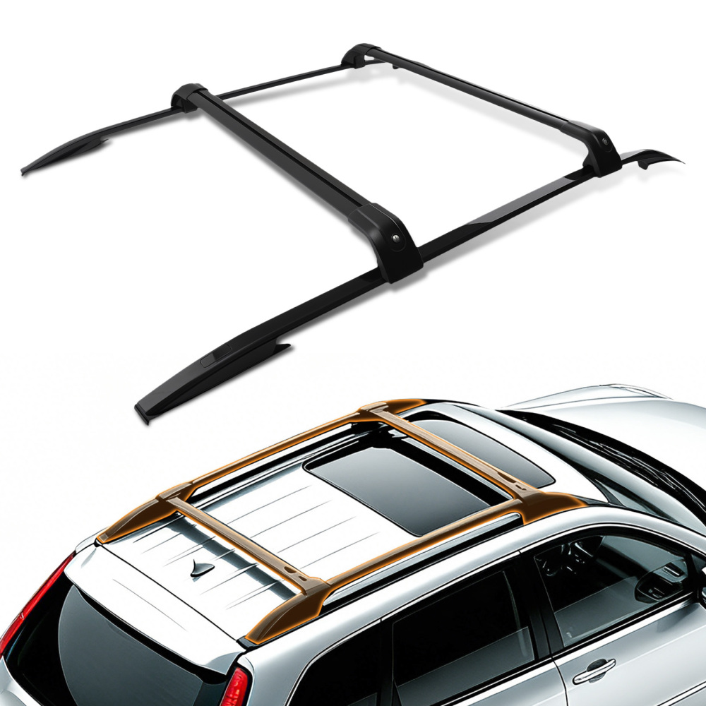 Roof Rack Rails Cross Bars Aluminium Black compatible for Range Rover Evoque L538 2011-2019