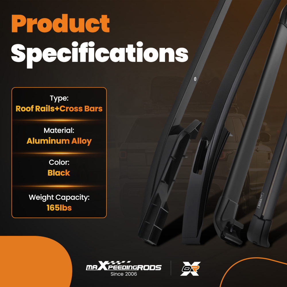Roof Rack Rails Cross Bars Aluminium Black compatible for Range Rover Evoque L538 2011-2019