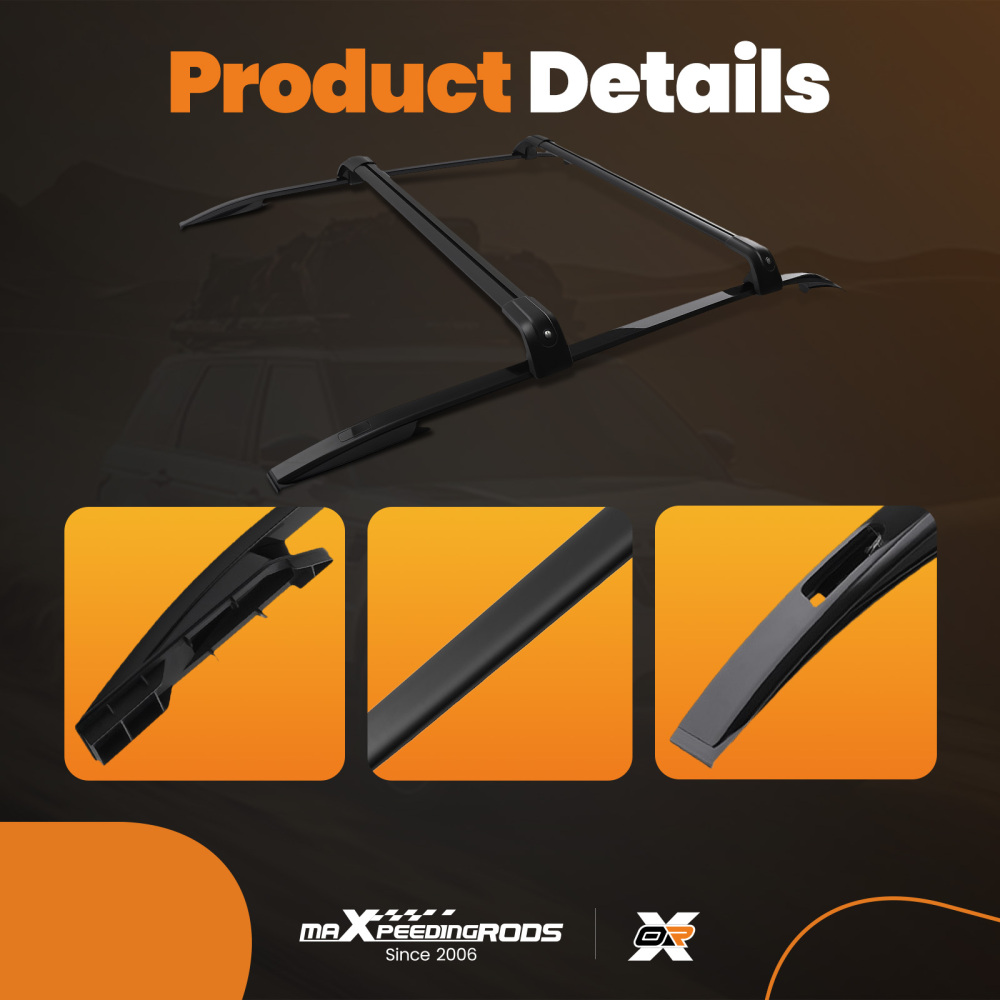Roof Rack Rails Cross Bars Aluminium Black compatible for Range Rover Evoque L538 2011-2019
