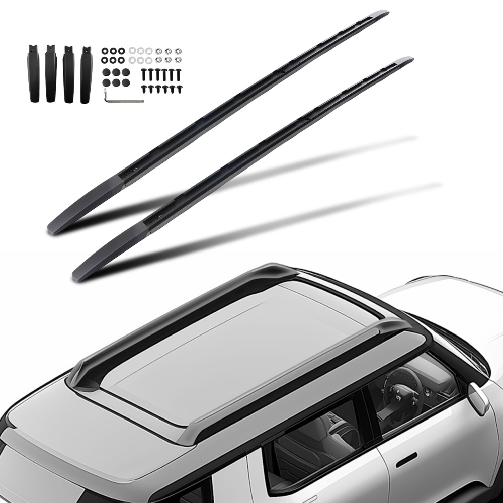 Black Aluminium Roof Rack Rails Side Bars compatible for Range Rover Sport (2005-13) 75kg