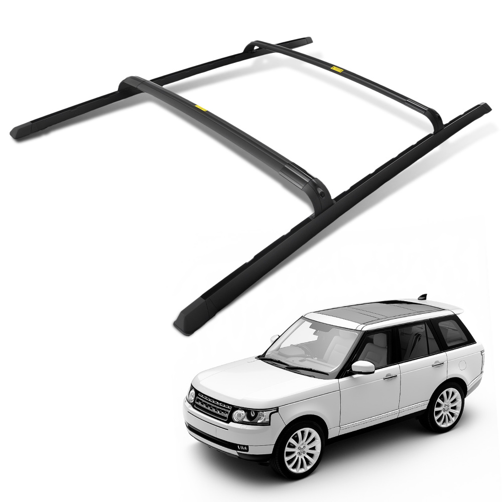 Roof Rack Side Rails Cross Bars compatible for Range Rover Vogue L322 2002-2012 Black