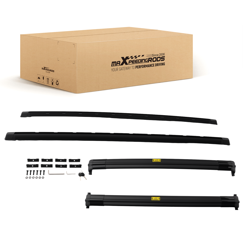Black Roof Rail Bar compatible for Range Rover Vogue L322 2002-2012 Cross Bar Alloy