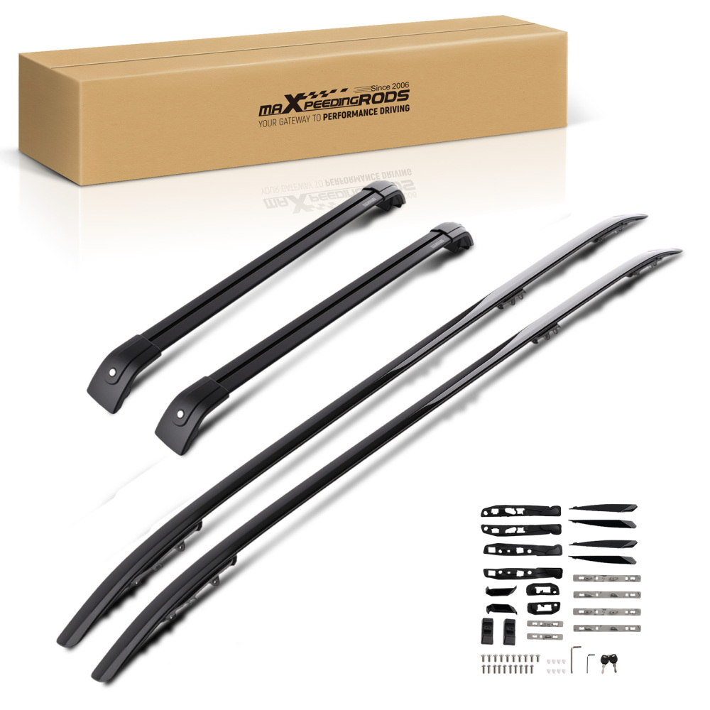 Black Cross Bar Set compatible for Range Rover L405 2013-2022 Aluminium Roof Rail