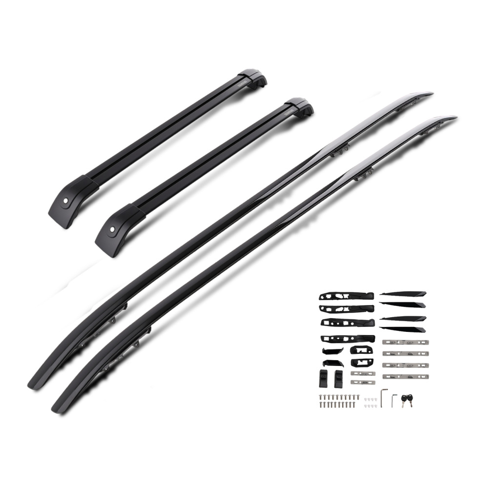 Black Cross Bar Set compatible for Range Rover L405 2013-2022 Aluminium Roof Rail