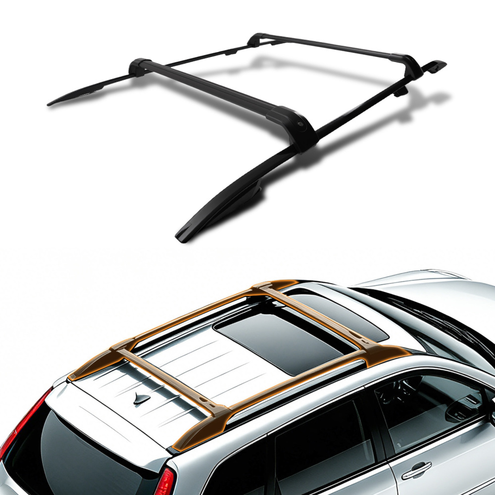 Black Cross Bar Set compatible for Range Rover L405 2013-2022 Aluminium Roof Rail