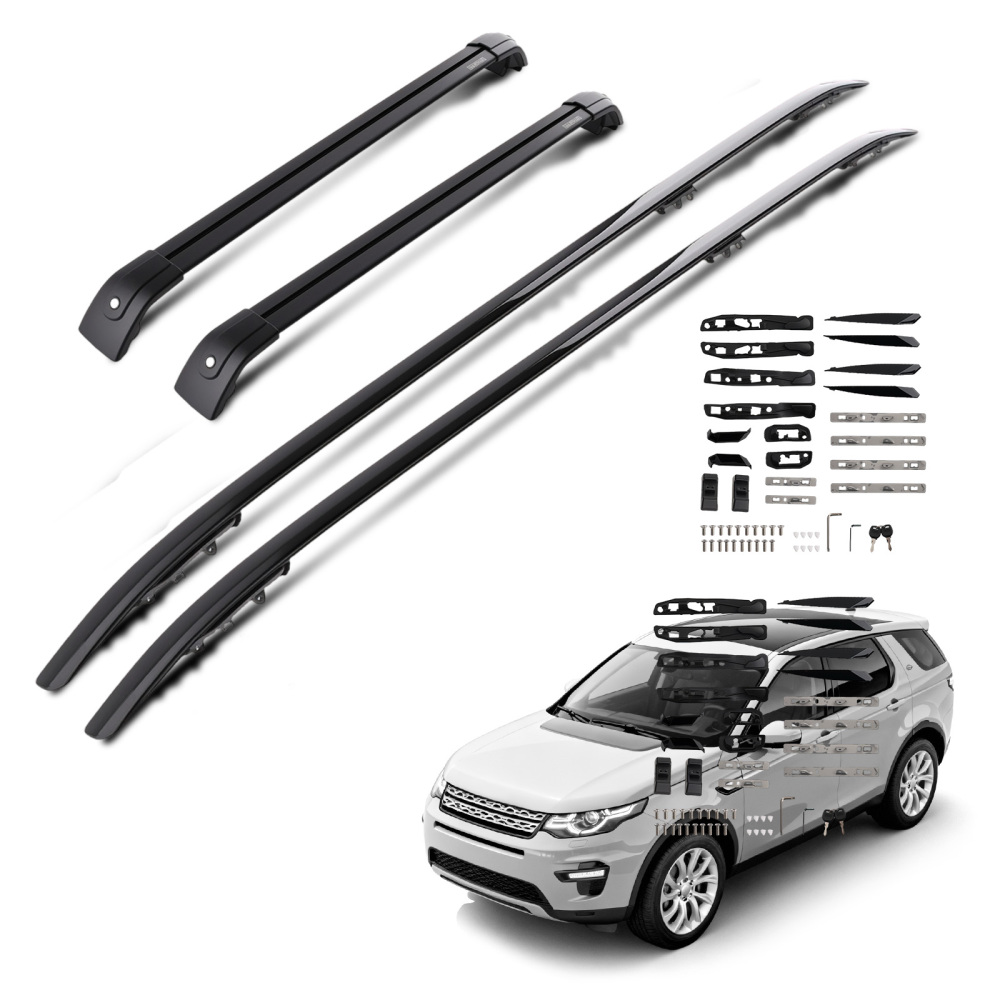 Black Cross Bar Set compatible for Range Rover L405 2013-2022 Aluminium Roof Rail