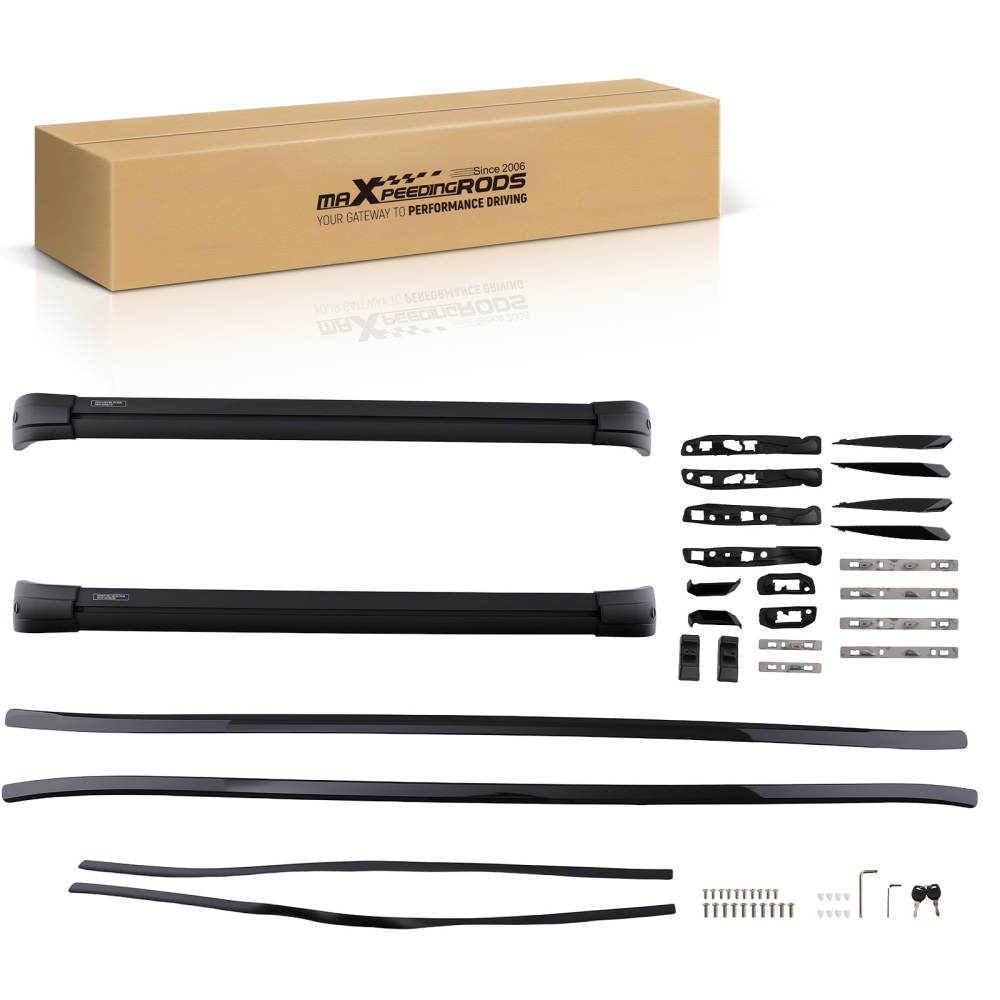 Black Cross Bar Set compatible for Range Rover L405 2013-2022 Aluminium Roof Rail