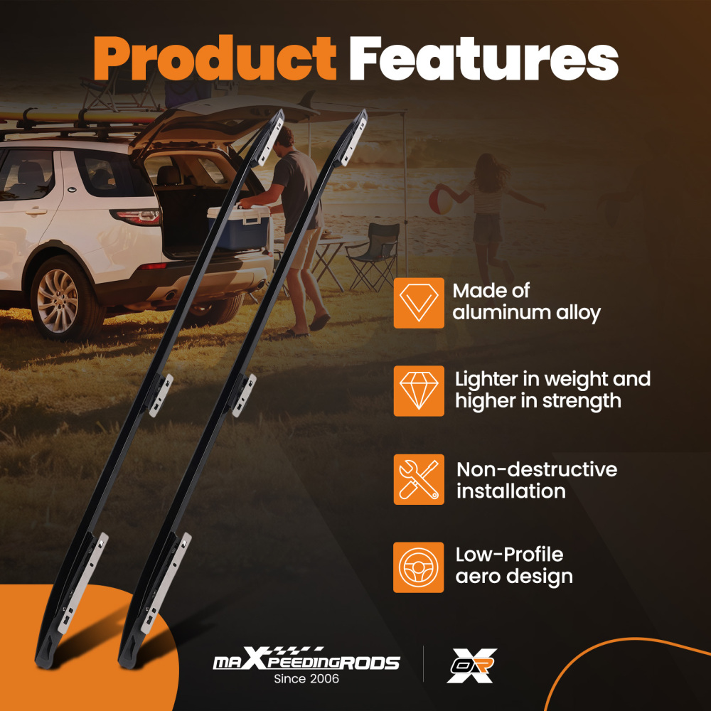 Aluminium Roof Rails Rack Side Bars Black compatible for Range Rover Vogue L405 2013-2021